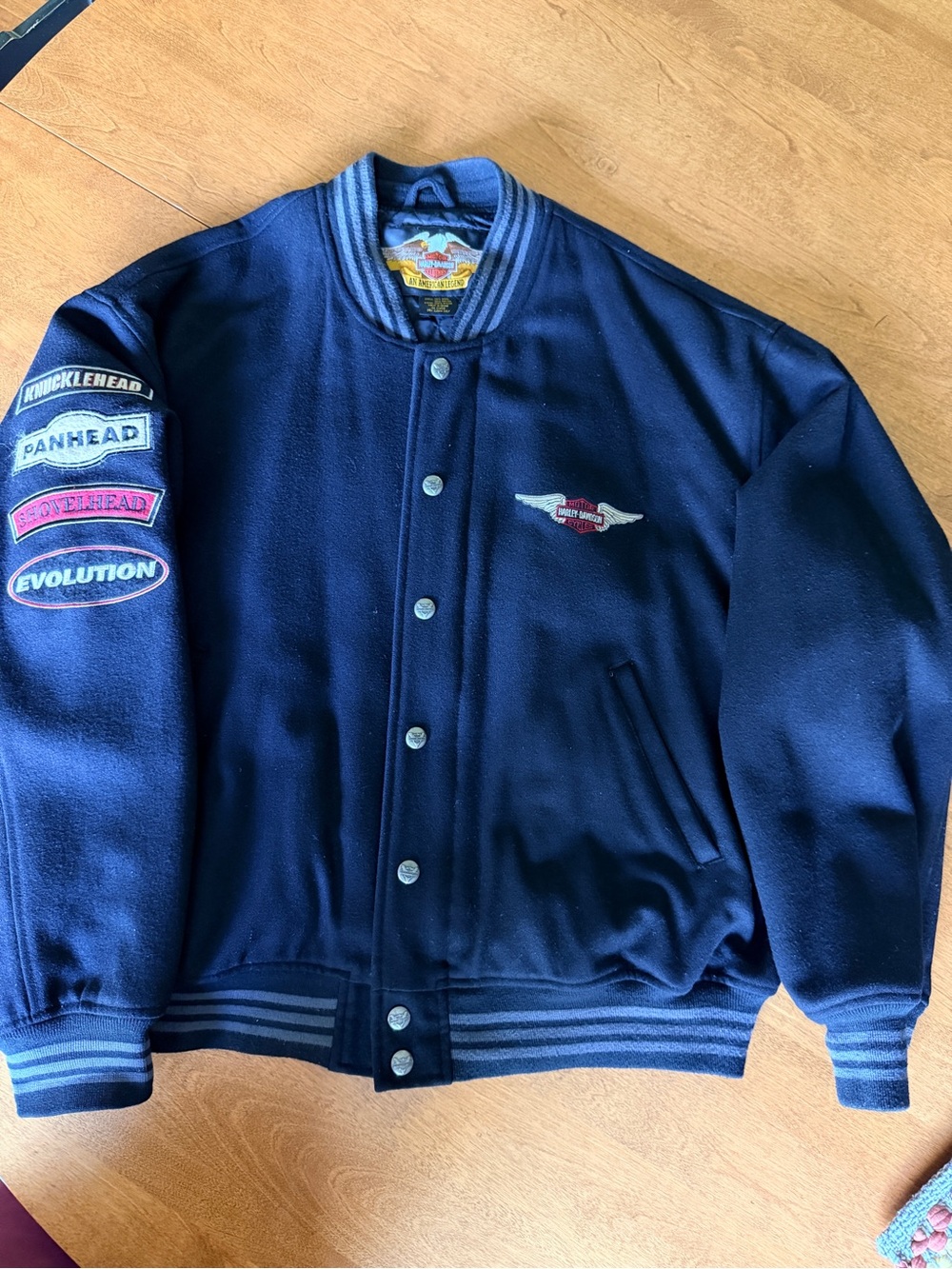 Vintage Harley Davidson American Legend Wool Varsity Jacket
Men’s XXL